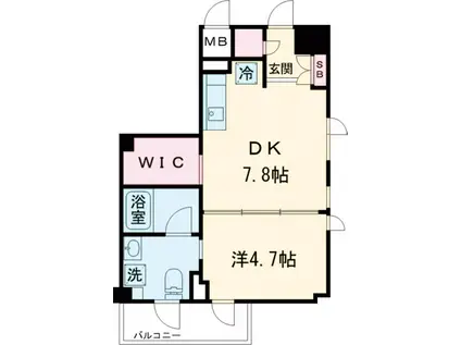 KDXレジデンス駒沢公園(1DK/5階)の間取り写真