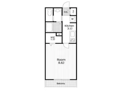 カーサベルーデ(1K/2階)の間取り写真