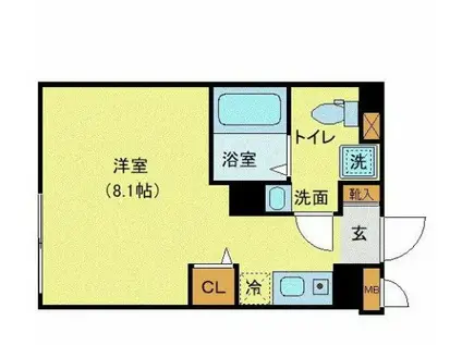 NOZOMIO川崎サウス(ワンルーム/2階)の間取り写真