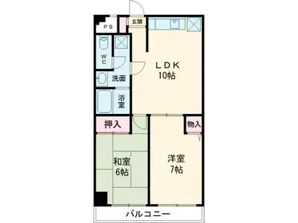 サニーガーデン(2LDK/3階)の間取り写真