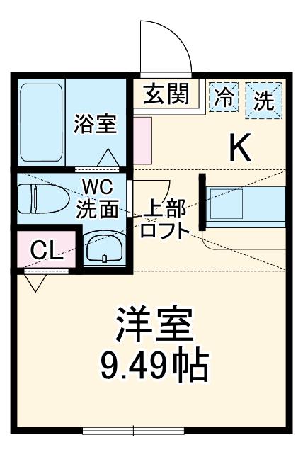 ラフィーネ上大岡ⅡB棟(ワンルーム/2階)の間取り写真
