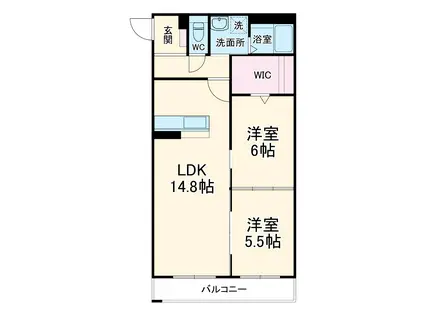 フロイデ(2LDK/1階)の間取り写真