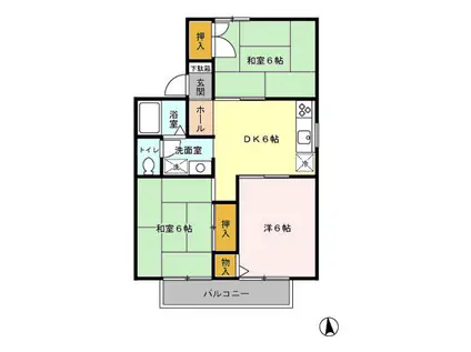 メゾンアルファ(3DK/2階)の間取り写真