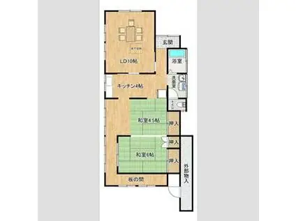 静岡鉄道静岡清水線 春日町駅 徒歩8分 1階建 築64年(1LDK)の間取り写真
