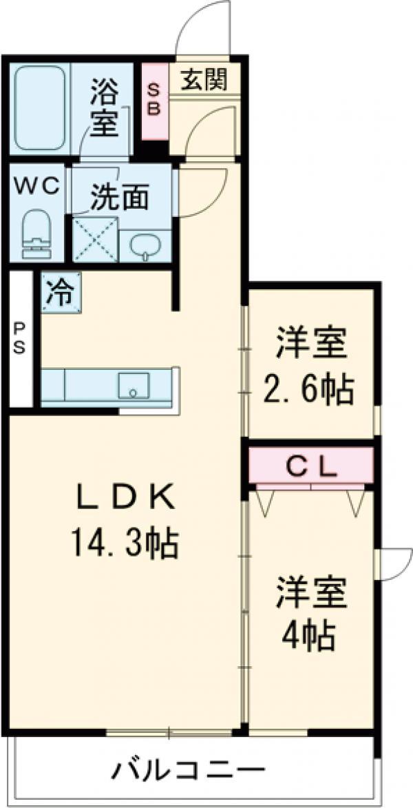 GRAN PASEO三宿(2LDK/2階)の間取り写真