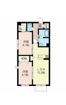マーサ日野本町(1LDK/1階)の間取り写真