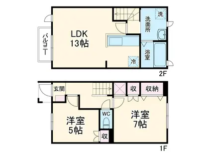 ココル湘南(2LDK)の間取り写真