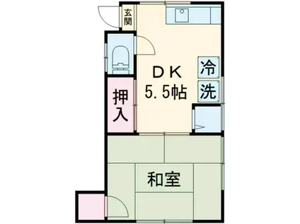 小堀荘(1DK/2階)の間取り写真