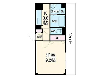 イル・クオーレ(1K/2階)の間取り写真