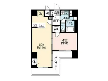 プレール・ドゥーク川崎Ⅴ(1LDK/9階)の間取り写真