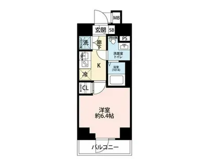 プレール・ドゥーク川崎Ⅴ(1K/4階)の間取り写真