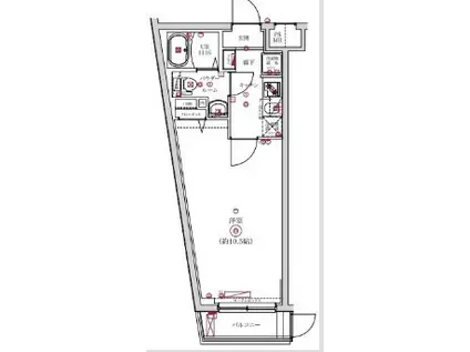 レンティーヴァ綾瀬(1K/1階)の間取り写真