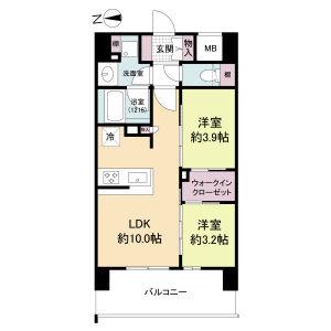 ソルレヴェンテ新梅田(2LDK/7階)の間取り写真
