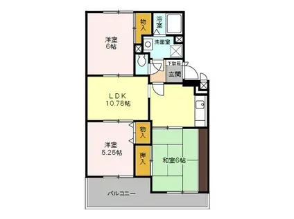 クレール清水(3LDK/1階)の間取り写真