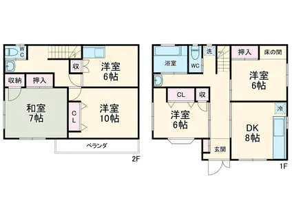 京浜東北・根岸線 蕨駅 徒歩15分 2階建 築30年(5DK)の間取り写真