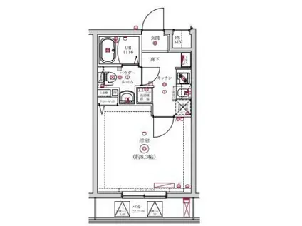 レンティーヴァ綾瀬(1K/3階)の間取り写真