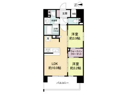 ソルレヴェンテ新梅田(2LDK/13階)の間取り写真