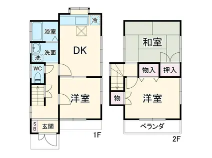 東海道本線 辻堂駅 徒歩15分 2階建 築29年(3DK)の間取り写真