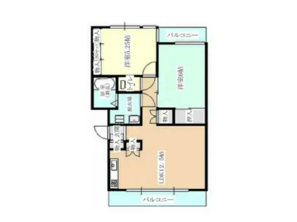 Kビル8(2LDK/2階)の間取り写真