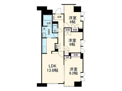 UURコート志木(3LDK/8階)の間取り写真