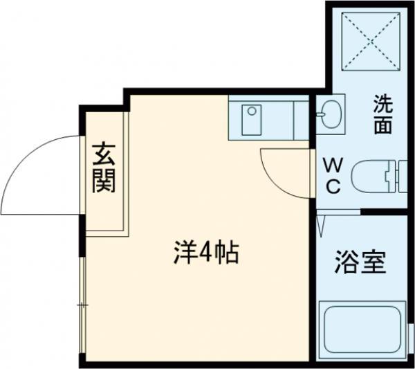 アヴニール上北沢(ワンルーム/1階)の間取り写真