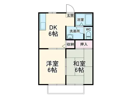 ホワイトハイツ(2DK/1階)の間取り写真