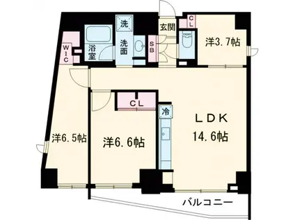 デュオフラッツ板橋大山(3LDK/10階)の間取り写真