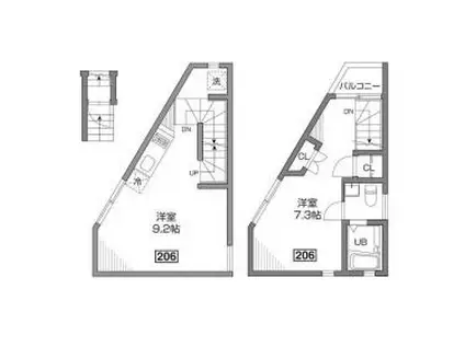 グランエッグス品川(1LDK/2階)の間取り写真
