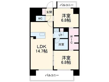 VILLAGE DE MIZUHO(2LDK/9階)の間取り写真