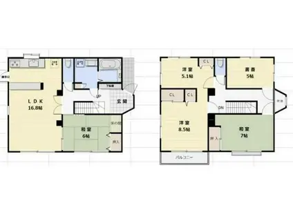 高崎線 桶川駅 徒歩27分 2階建 築36年(4SLDK)の間取り写真