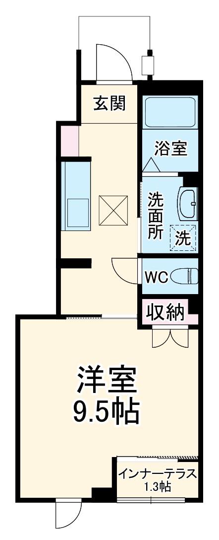 プラムガーデン(1K/1階)の間取り写真