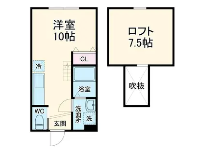 アーリーガーデン横濱山手Ⅱ(ワンルーム/2階)の間取り写真