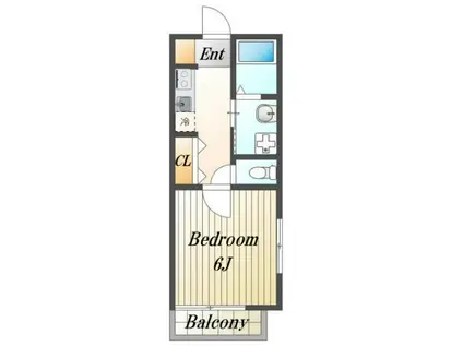 メゾンミユキⅡ(1K/2階)の間取り写真