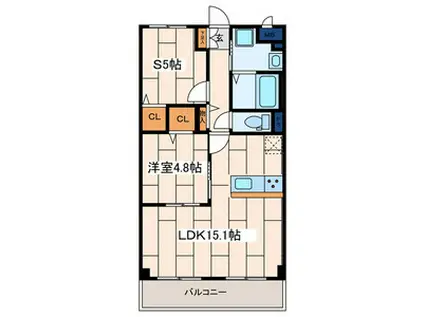 大和市西鶴間3丁目マンション(1SLDK/4階)の間取り写真
