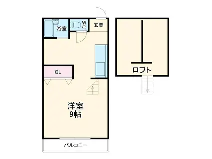 フレンズセドリック(1K/1階)の間取り写真