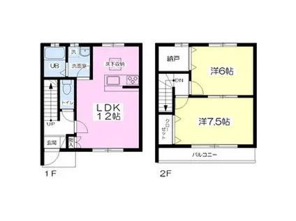 エクレール(1K/1階)の間取り写真