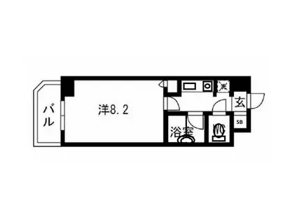 フェスタ天神(1K/4階)の間取り写真