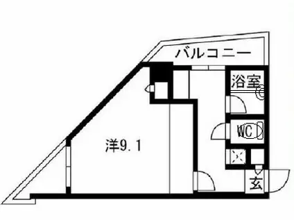 フェスタ天神(1K/9階)の間取り写真