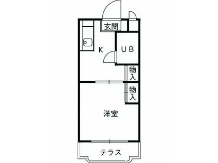 ステラハウス(1DK/1階)の間取り写真