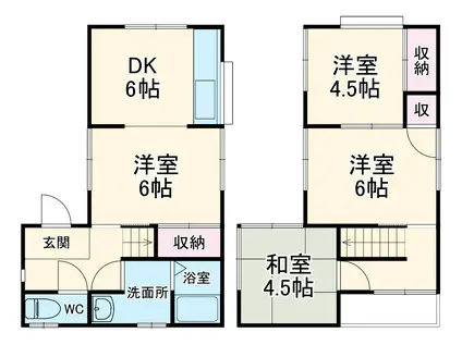 遠州鉄道 自動車学校前駅 徒歩18分 2階建 築38年(4DK)の間取り写真