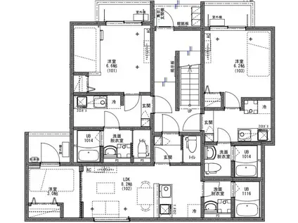 KEIAI RESIDENCE 西大宮(1LDK/3階)の間取り写真