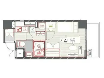 コスモリード大森(1K/2階)の間取り写真