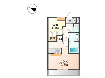 ボーヤハイム(1LDK/2階)の間取り写真