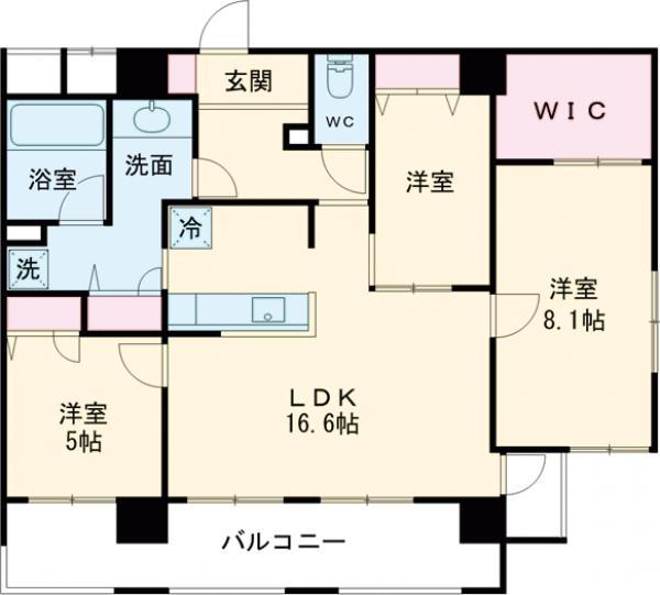 THE TEN GOOD 祖原Ⅱ(3LDK/3階)の間取り写真