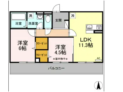 TOMORROW HOUSE G(2LDK/1階)の間取り写真