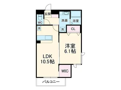 SYハイアⅡ(1LDK/2階)の間取り写真