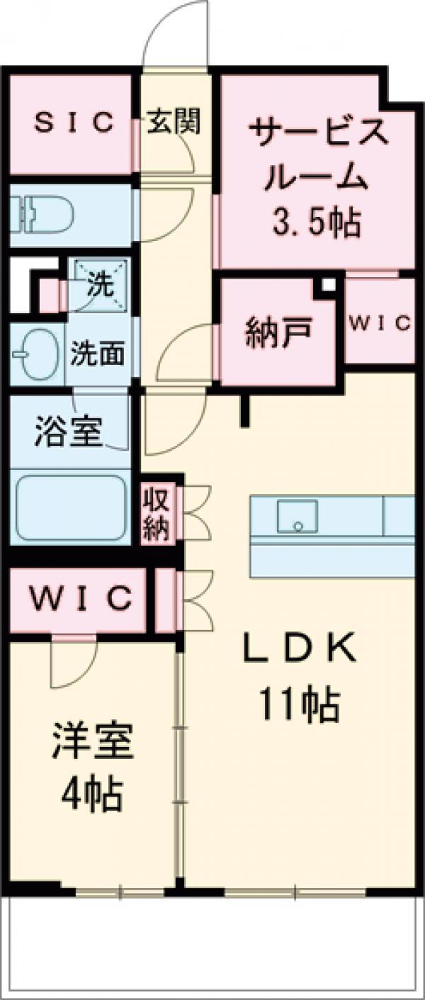 LA PERLA JIYUGAOKAⅡ(1SLDK/2階)の間取り写真