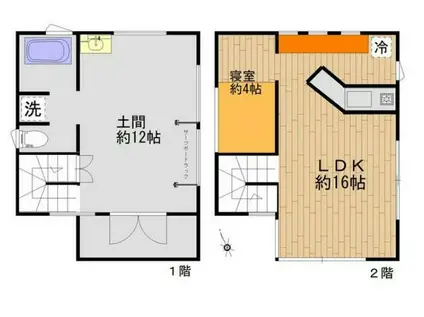 小田急電鉄江ノ島線 鵠沼海岸駅 徒歩11分 2階建 築8年(1LDK)の間取り写真