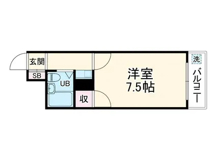 サンハイツ喜多山(1K/5階)の間取り写真