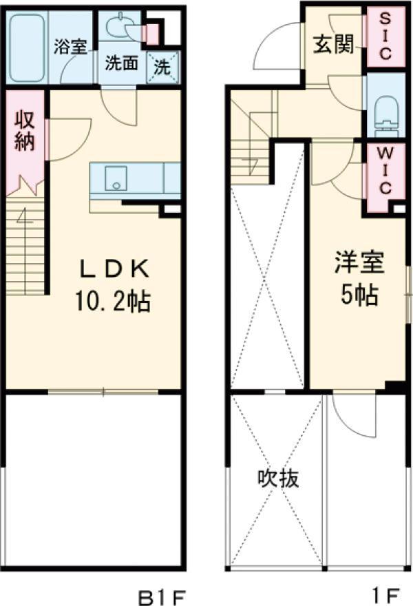 LA PERLA JIYUGAOKAⅡ(1LDK/-1階)の間取り写真